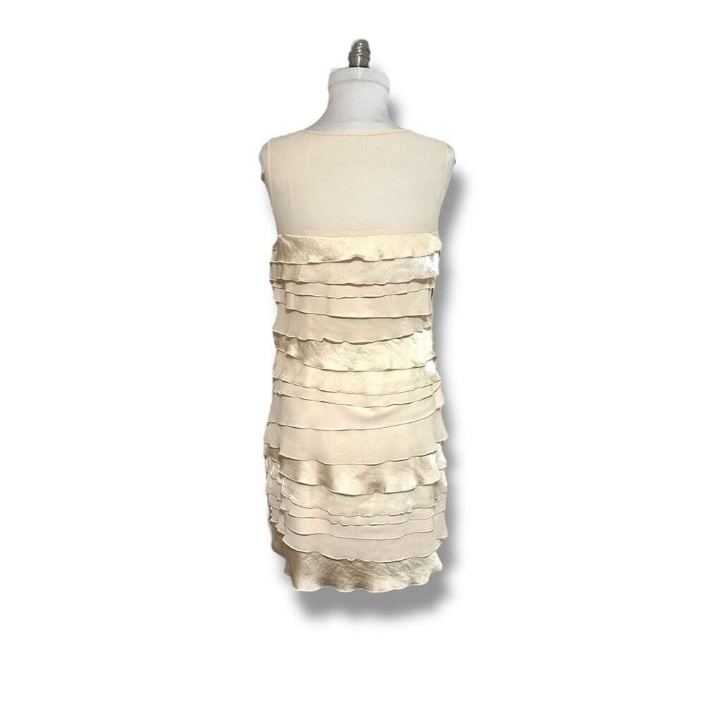 LOFT Cream Ruffled Tiered Sheath Dress - Picture 3 of 7